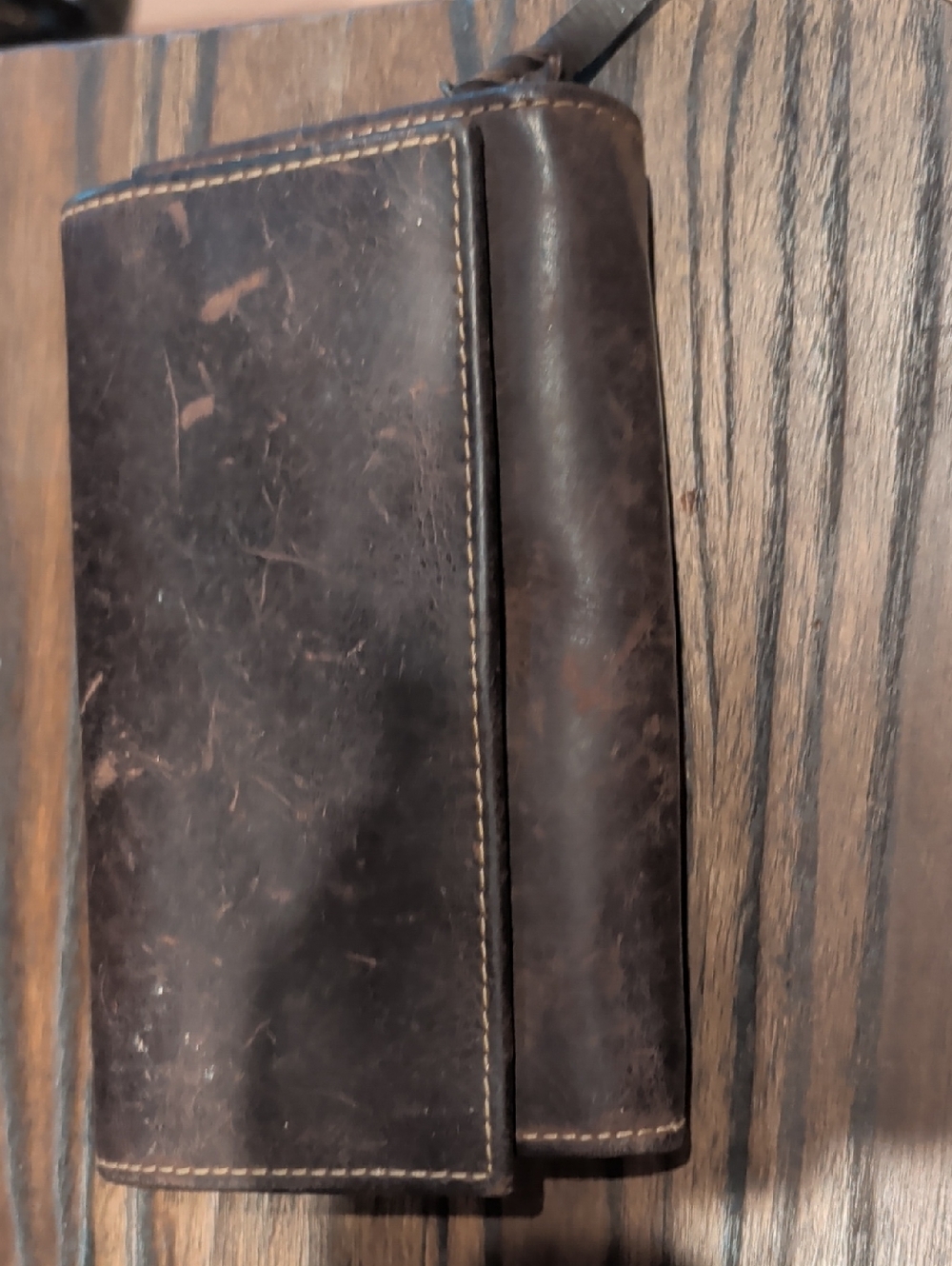 Distressed Brown Leather Wallet